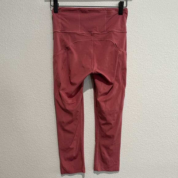 Lululemon Fast Free Crop 19" Cool Non-Reflective Cherry Tint SZ 4 - Picture 6 of 10
